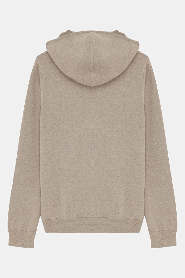 Beige Viscose Knit Men's Cardigan 2