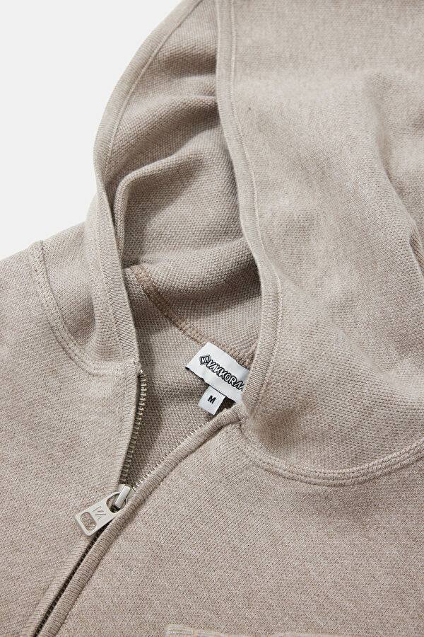 Beige Viscose Knit Men's Cardigan 3