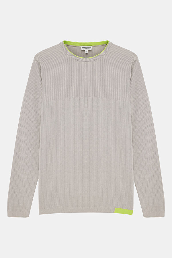 Light Grey Knitted Men's Sweater 3