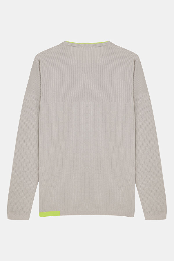 Light Grey Knitted Men's Sweater 4