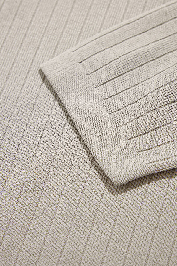 Light Grey Knitted Men's Sweater 7