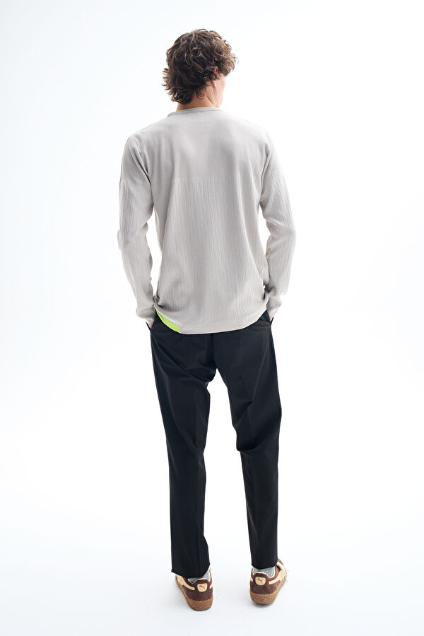 Light Grey Knitted Men's Sweater 2