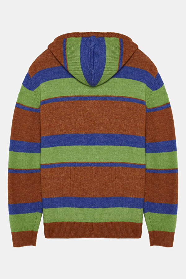 Colorful Striped Pattern Knitted Men's Sweater 4