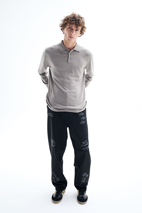 Grey Knitted Men's Sweater