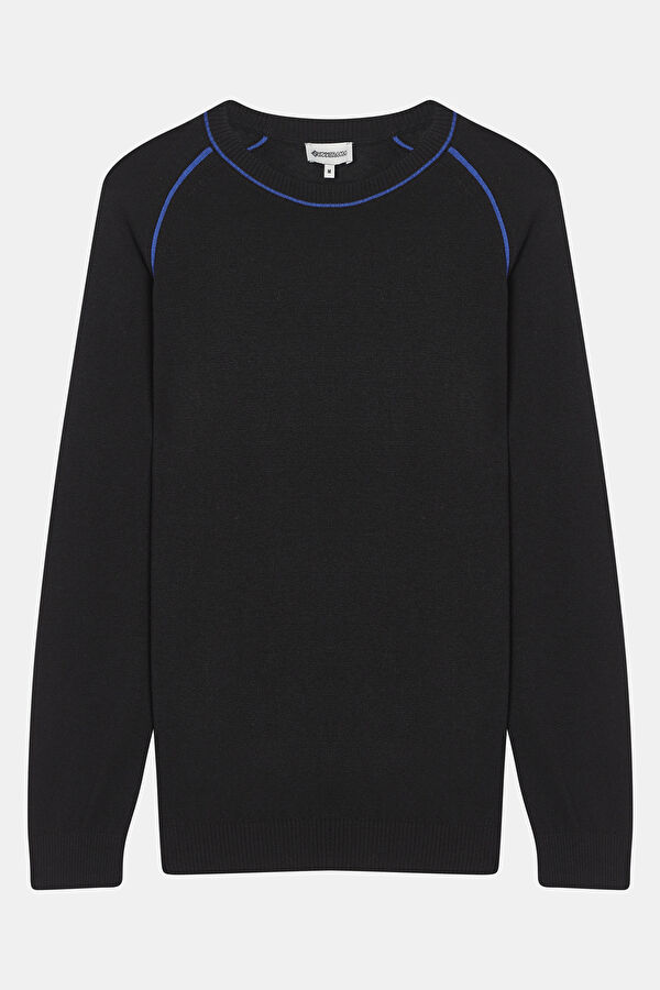Black Wool Knit Men's Sweater 3