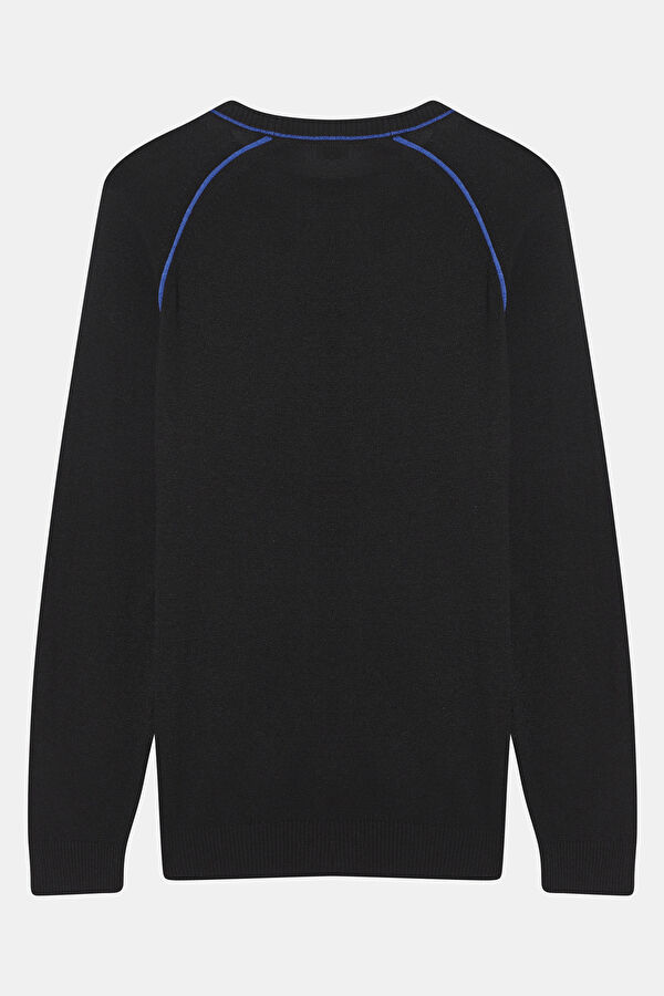 Black Wool Knit Men's Sweater 4