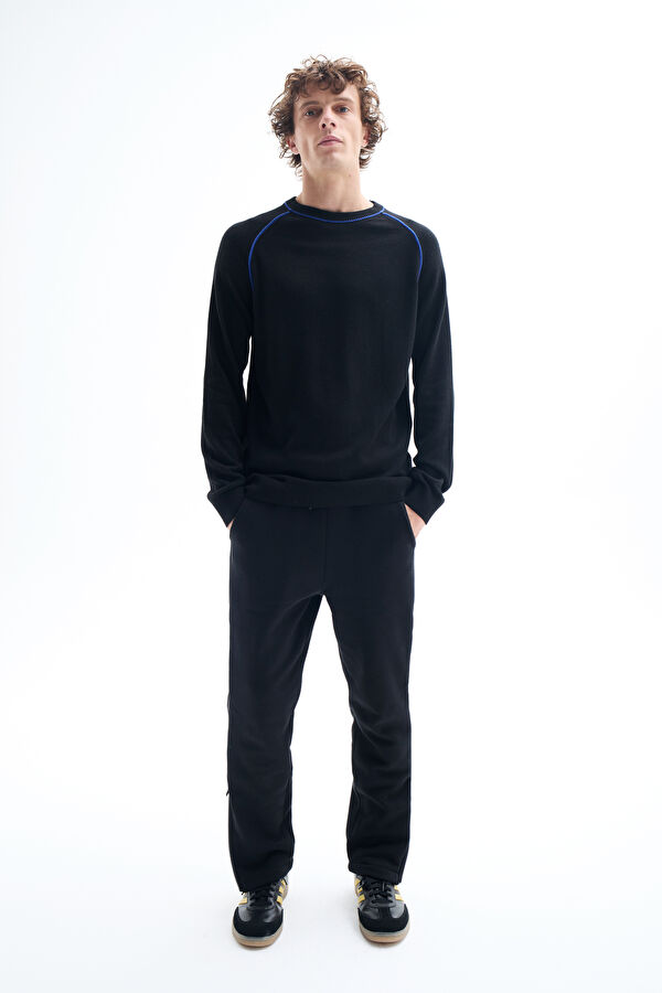 Black Wool Knit Men's Sweater