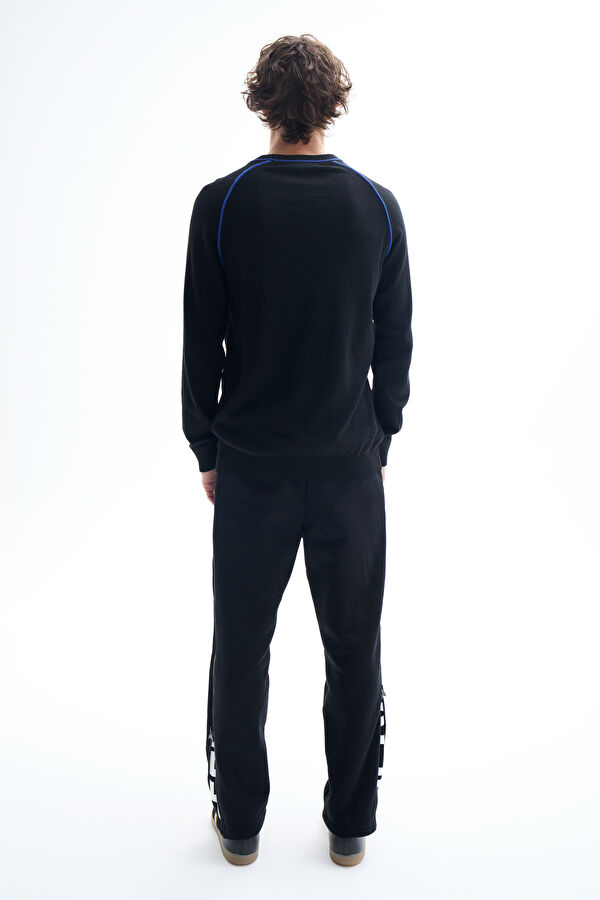 Black Wool Knit Men's Sweater 2