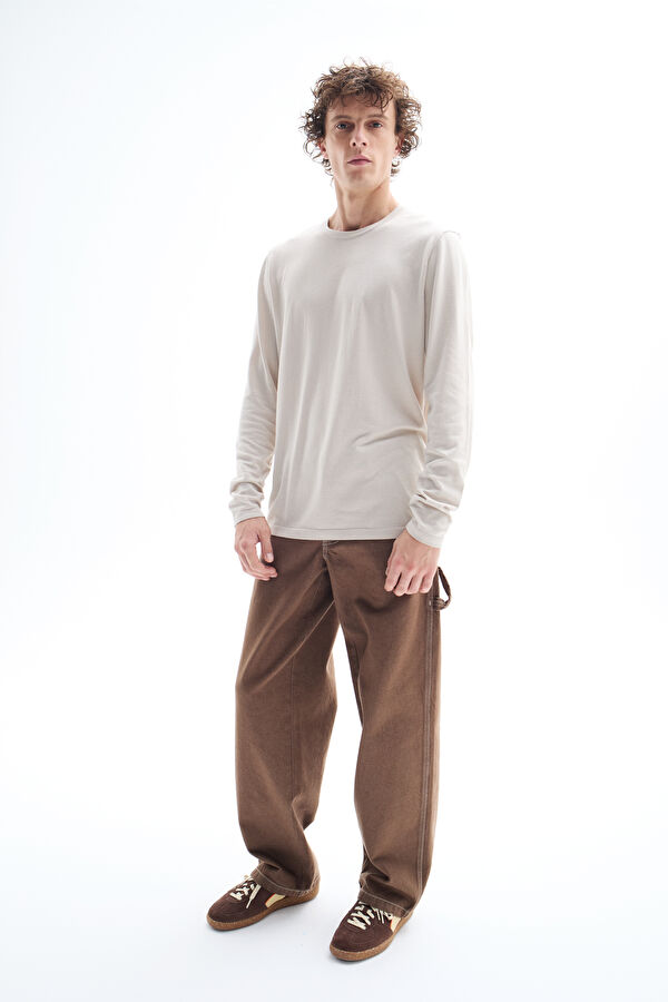 Cream Knit Men's Sweater