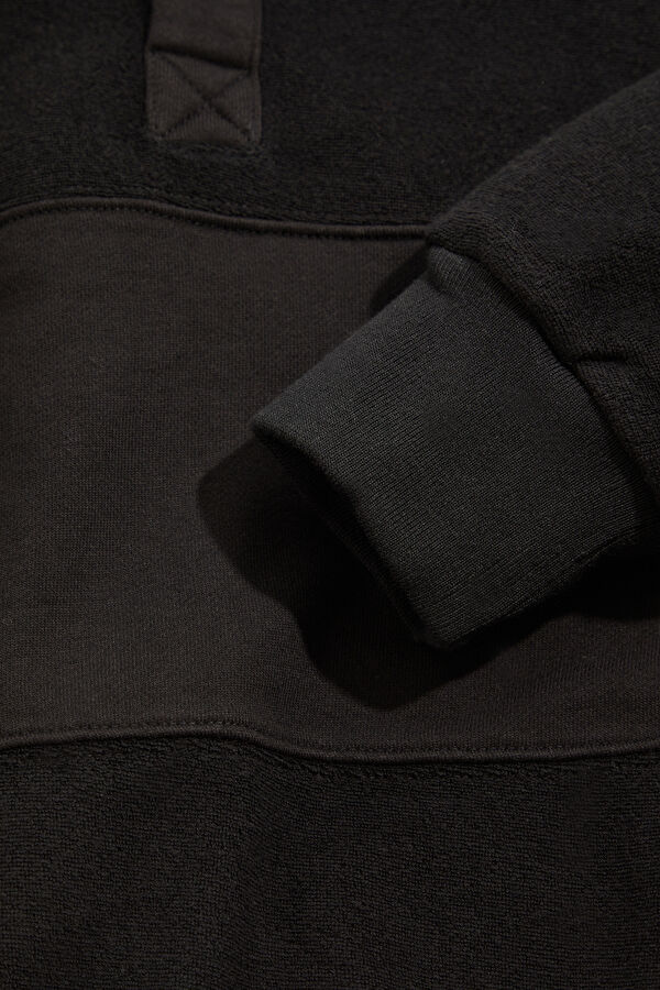 Black Relax Fit Polo Neck Men's Sweatshirt 5
