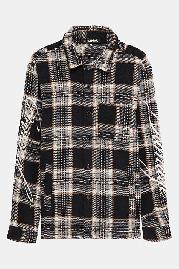Relax Fit Multicolored Plaid Flannel Men's Shirt