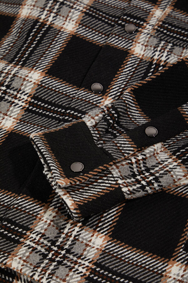 Relax Fit Multicolored Plaid Flannel Men's Shirt 4