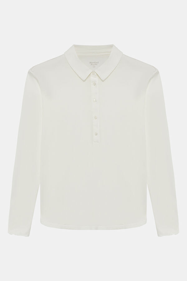 Off-white long-sleeved women's blouse