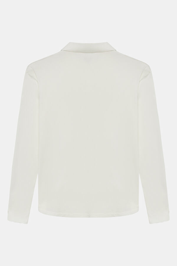 Off-white long-sleeved women's blouse 2