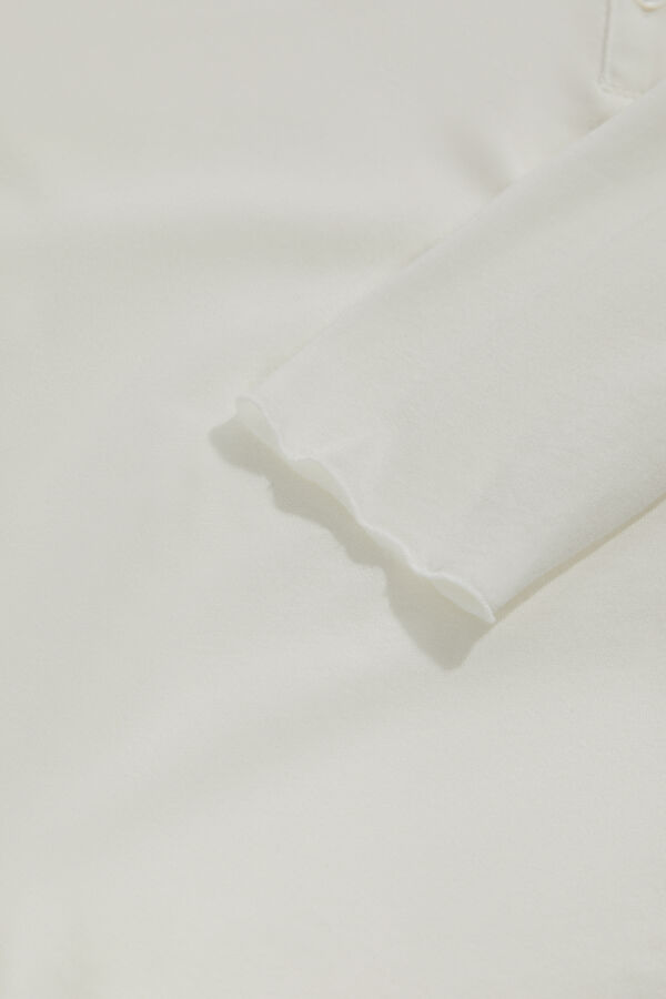 Off-white long-sleeved women's blouse 4