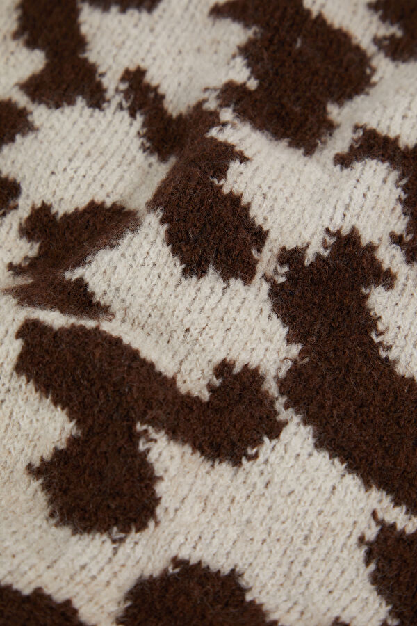 Dark Brown Patterned Kids Vest 4