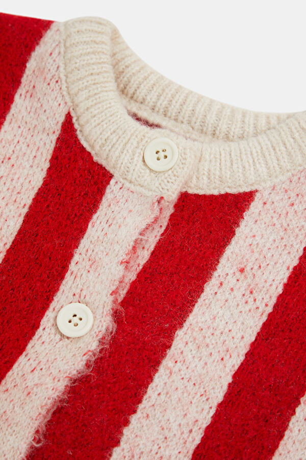 Red Striped Patterned Kids Vest 3