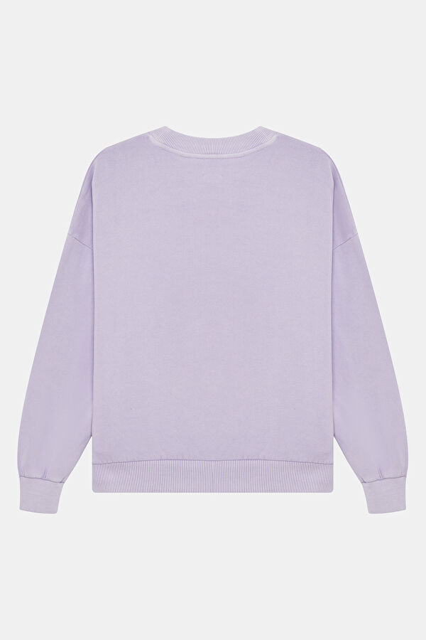 Lilac Relax Fit Crew Neck Kids Sweatshirt 2