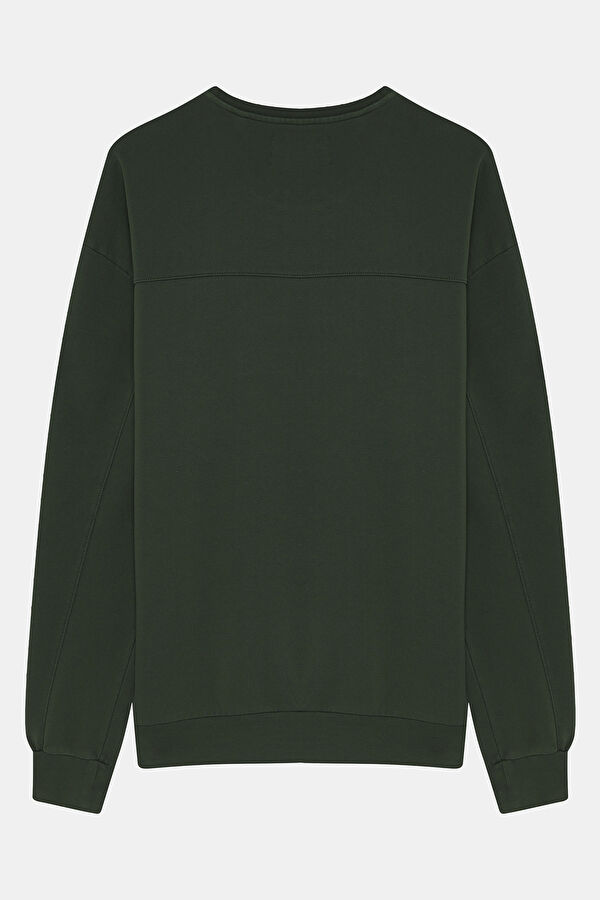Green Relax Fit Crew Neck Men's Sweatshirt 2