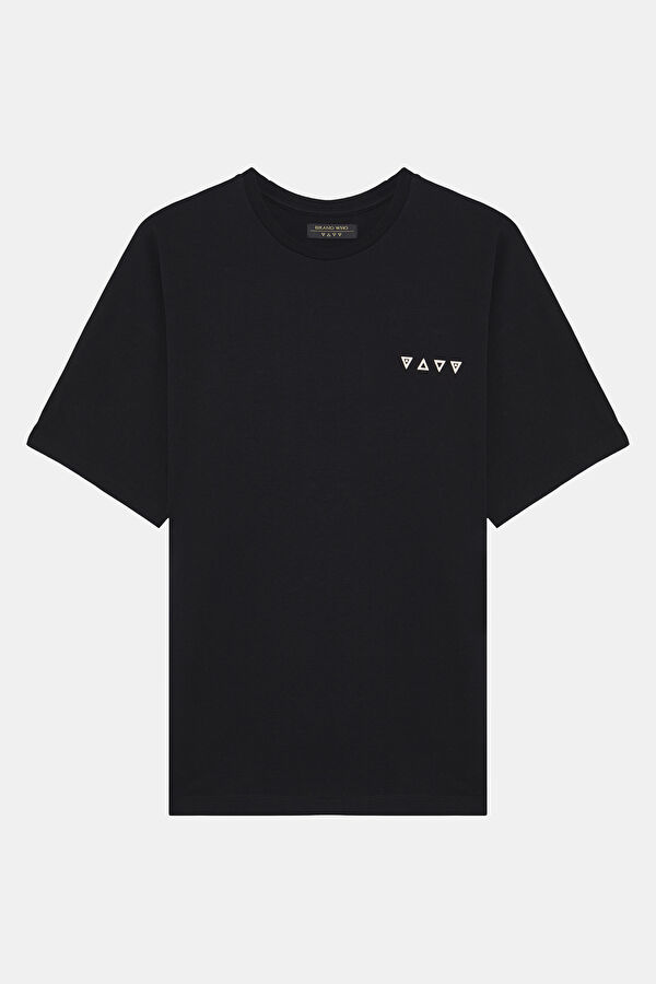 Relax Fit Black Printed Tshirt