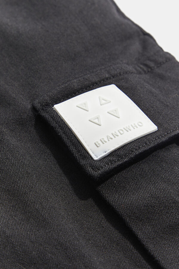 Relax Fit Black Straight Leg Men's Trousers 4