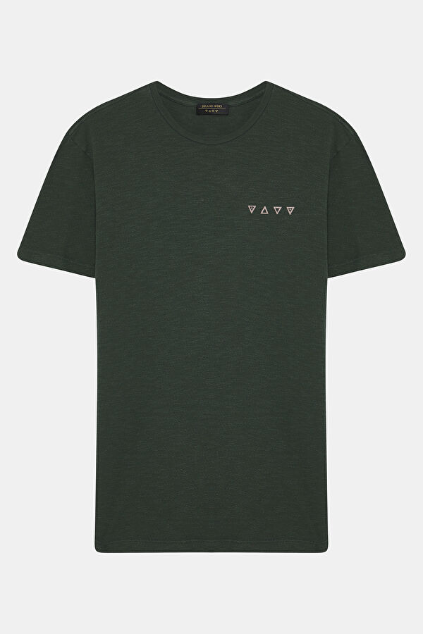 Relax Mold Green Crew Neck Printed T-Shirt