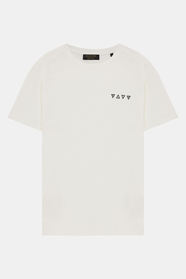 Relax Mold White Crew Neck Printed T-Shirt