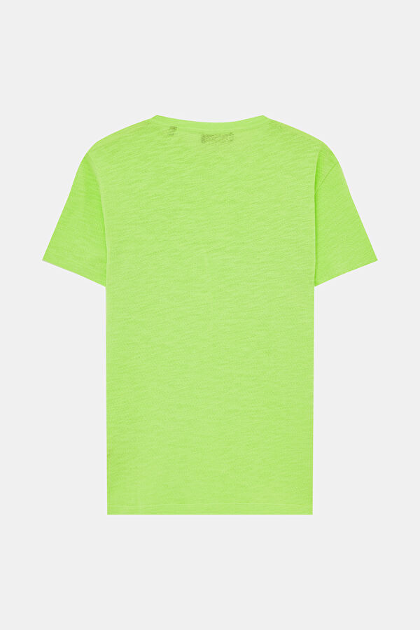 Relax Fit Light Green Crew Neck Printed Men's T-Shirt 2