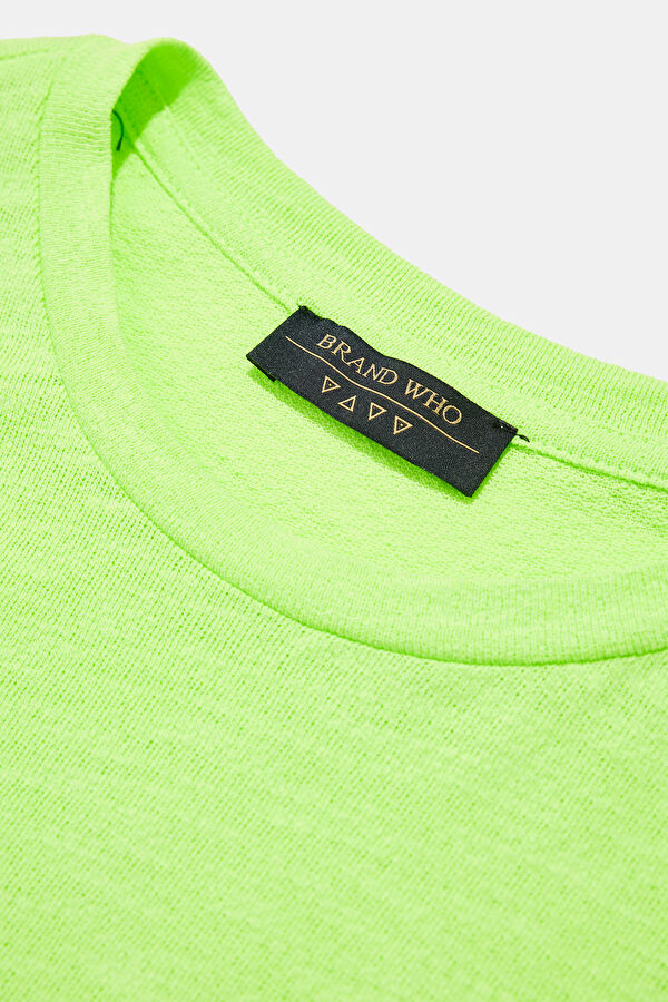 Relax Fit Light Green Crew Neck Printed Men's T-Shirt 3