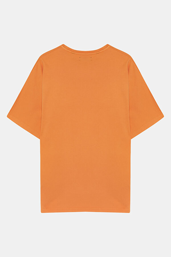 Relax Fit Orange Bicycle Collar Printed Tshirt 2