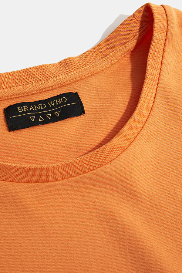 Relax Fit Orange Bicycle Collar Printed Tshirt 3