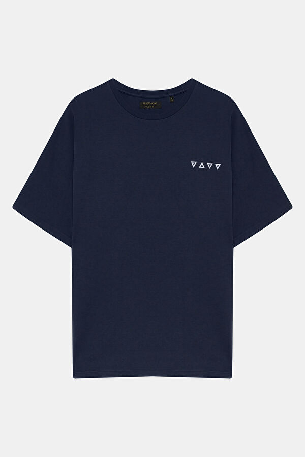 Relax Fit Blue Printed Tshirt