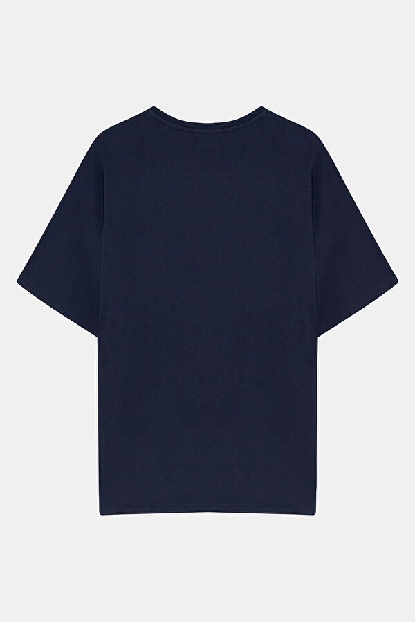 Relax Fit Blue Printed Tshirt 2