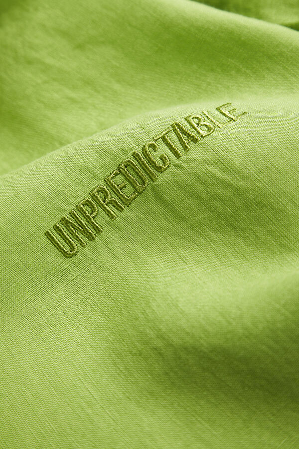 Relax Fit Green Embroidered Linen Men's Shirt 6