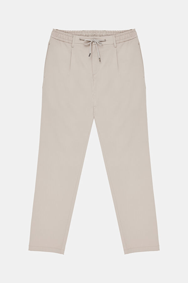 Beige Straight Leg Men's Trousers 3