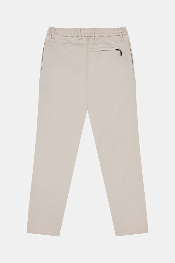 Beige Straight Leg Men's Trousers 4