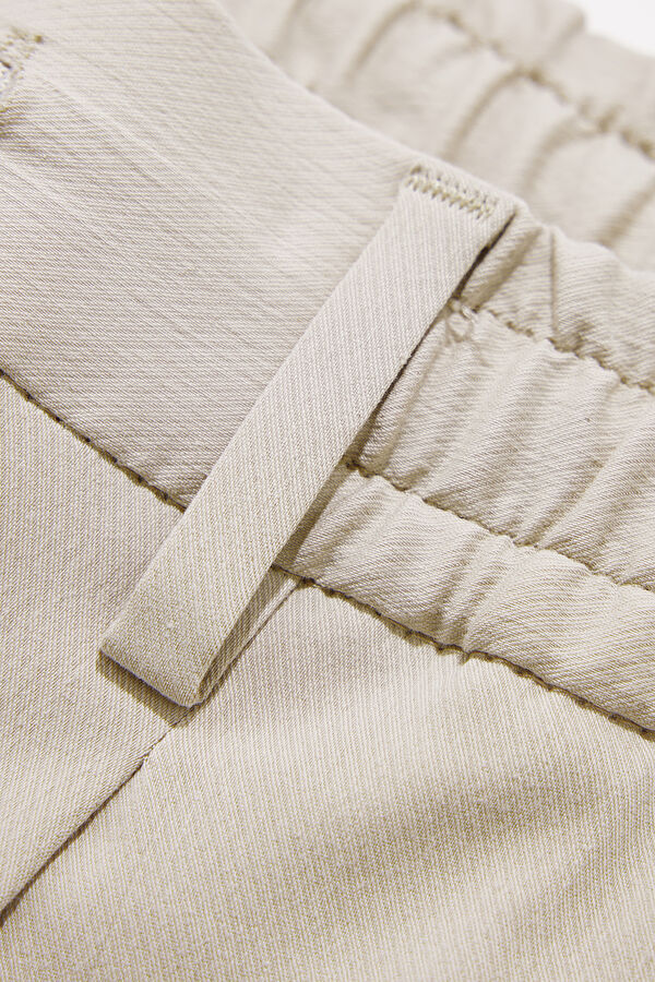 Beige Straight Leg Men's Trousers 6