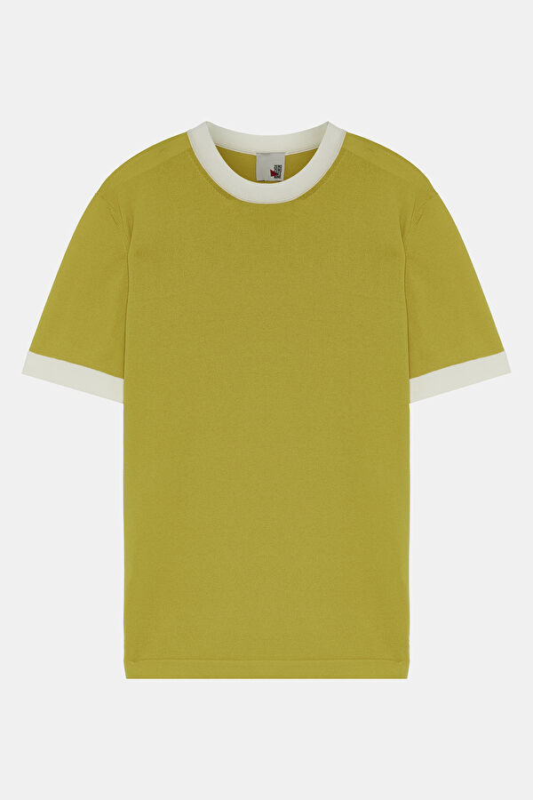 Sarı Bisiklet Yaka T-Shirt