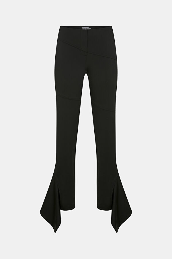 Charvi Black Straight Leg Linen Women's Trousers