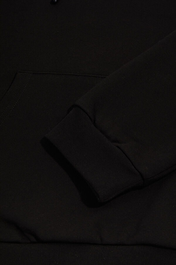 Siyah Oversize Kapüşonlu Erkek Sweatshirt 4