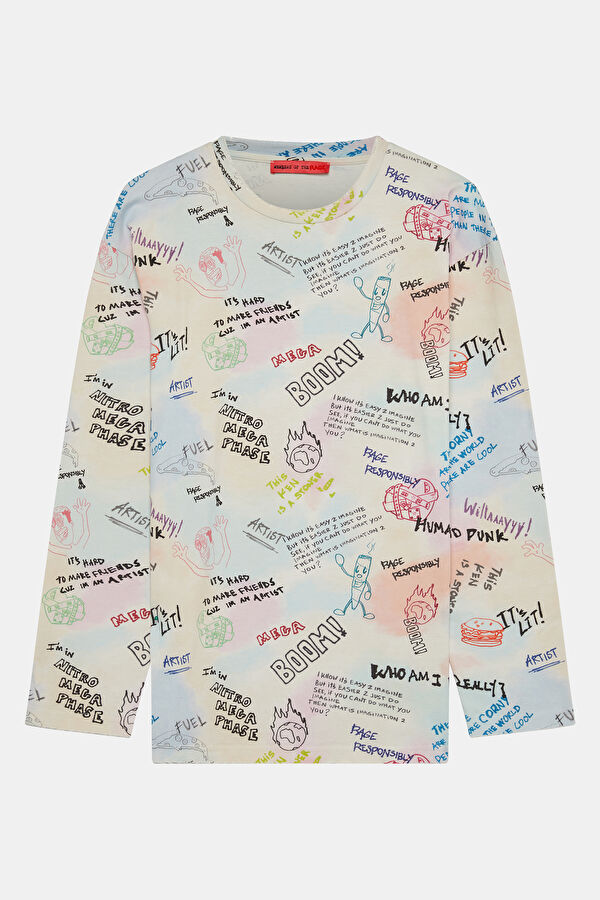 Multicolored Oversize Crew Neck Men's Sweatshirt