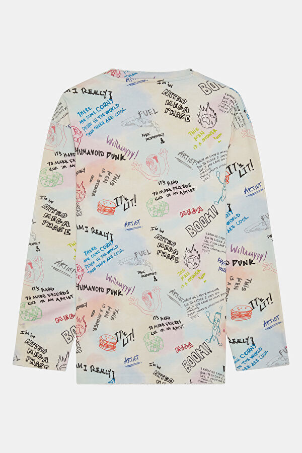 Multicolored Oversize Crew Neck Men's Sweatshirt 2