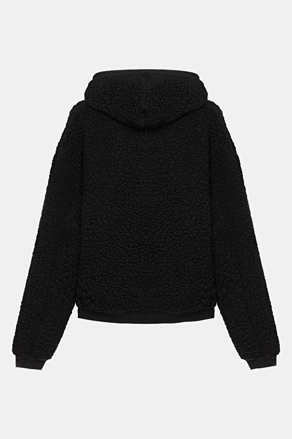 Siyah Oversize Kapüşonlu Erkek Sweatshirt 2