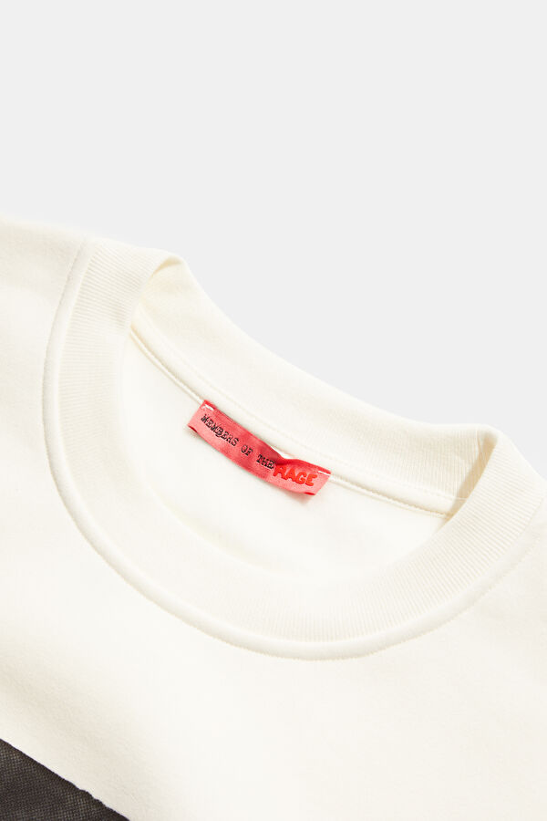 Krem Oversize Bisiklet Yaka Erkek Sweatshirt 3