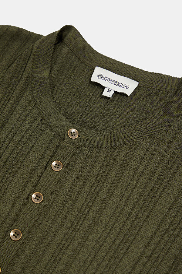 Khaki Viscose Knit Men's Sweater 3
