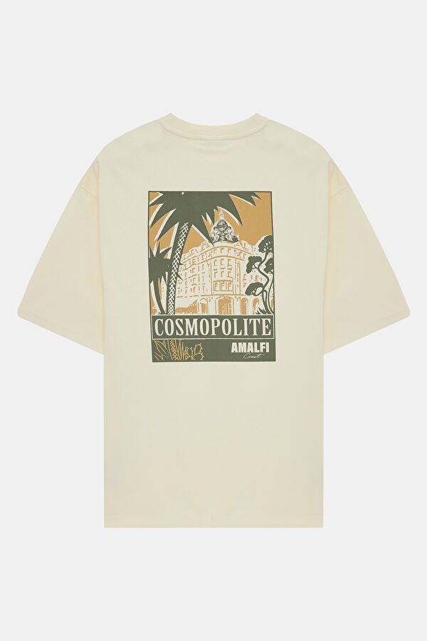 Ekru Bisiklet Yaka T-Shirt 2