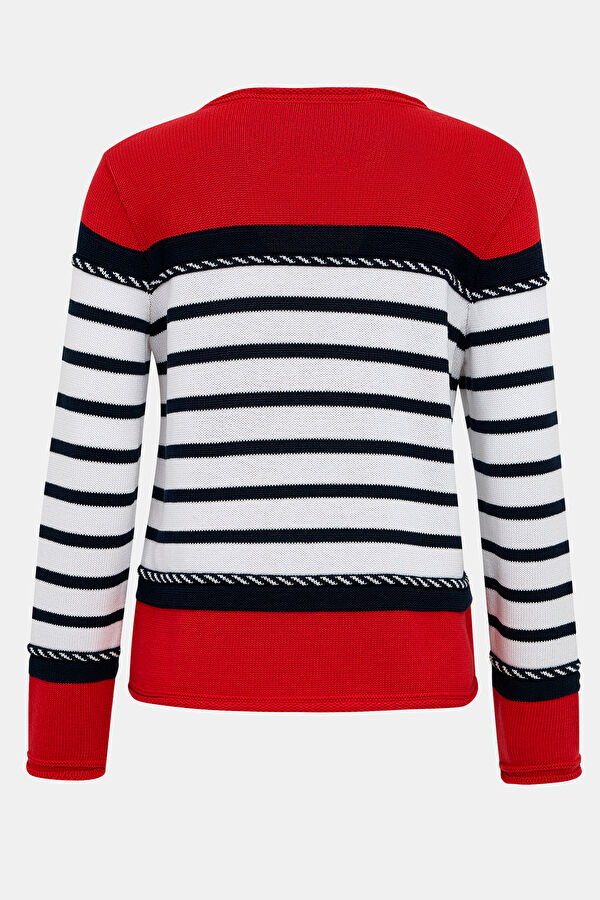 Red Striped Patterned Sweater 2