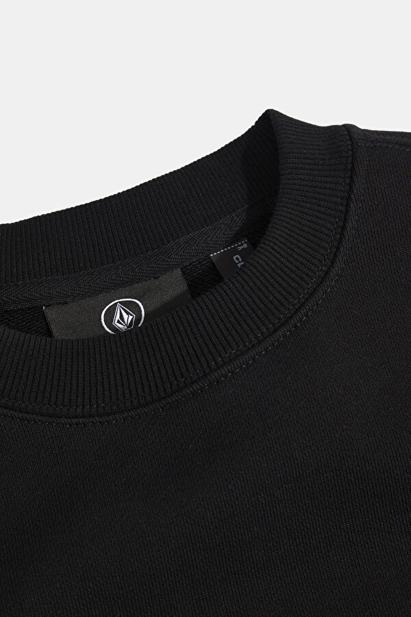 Relax Kalıp Bisiklet Yaka Siyah Erkek Sweatshirt 3