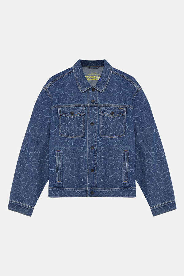 Navy Buttoned Men's Jacket