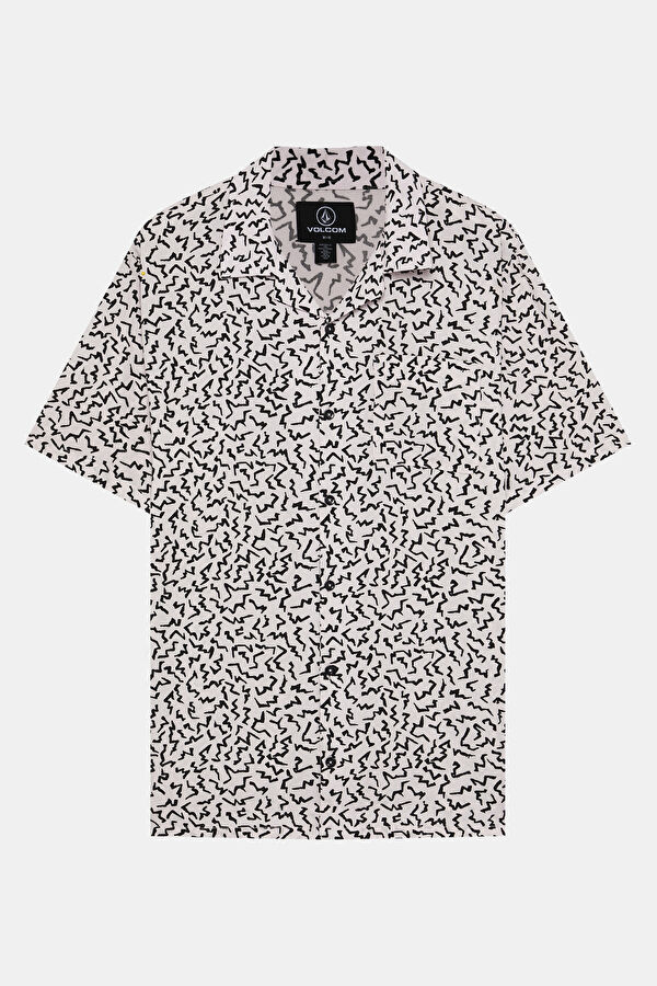 Relax Mold White Patterned Retro Shirt